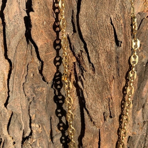Handmade opal and ruby cluster necklace on 9 inch chain - Picture 3 of 3